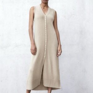 Zara beige cardigan dress